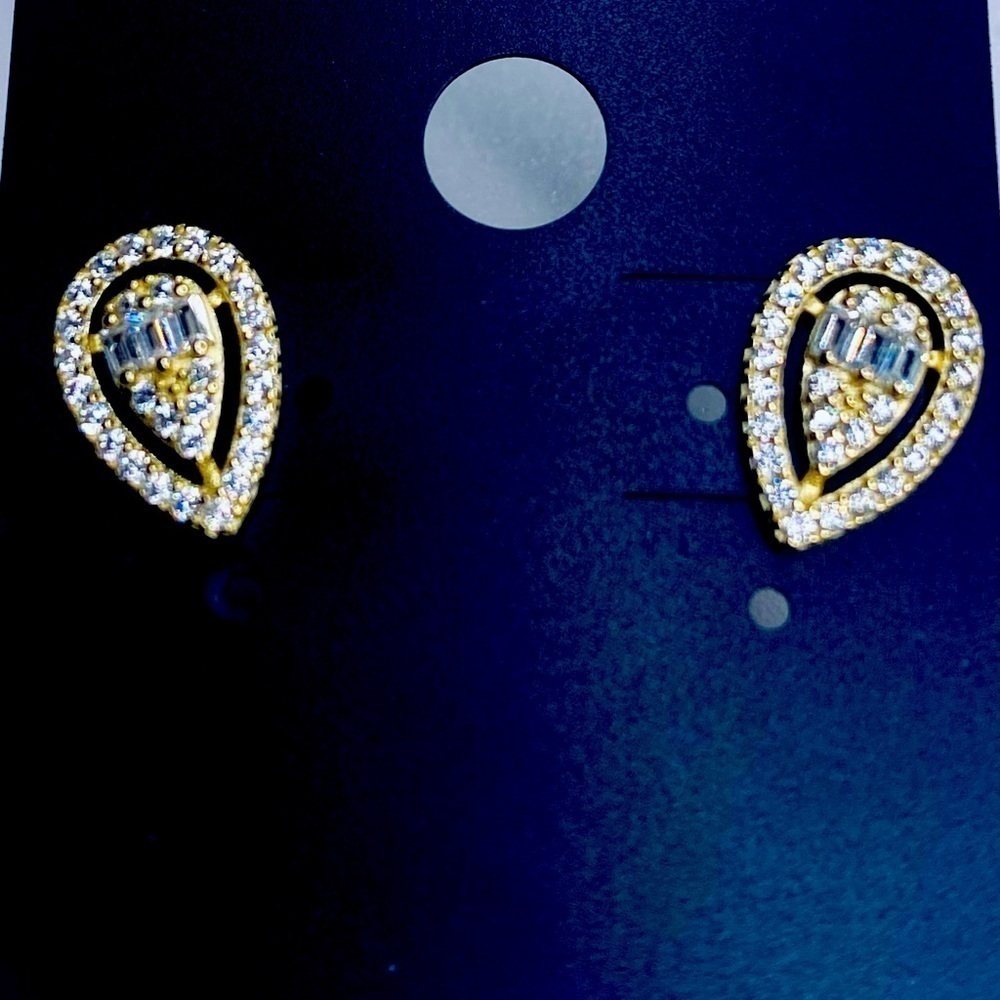 STERLING SILVER, 14KT gp PAVE CRYSTALS